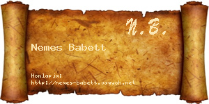 Nemes Babett névjegykártya