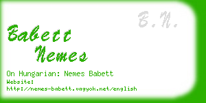 babett nemes business card